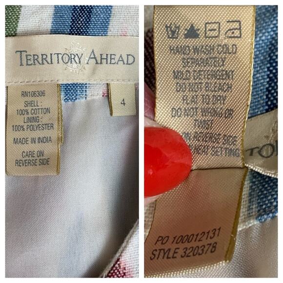 The Territory Ahead Women's Cream Orange Classic iKat Sheath Dress Size 4 - Picture 10 of 11